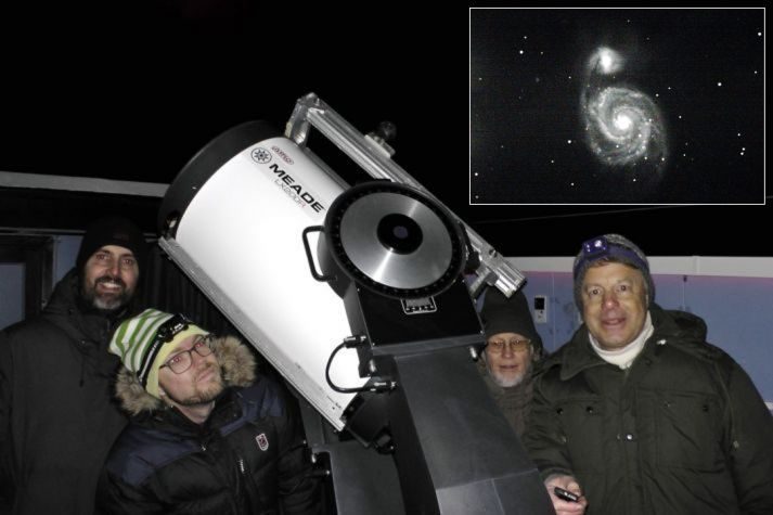 Observasjonskveld på NOVA 26. mars 2022. M51 fotografert gjennom dette teleskopet.