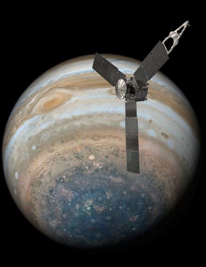 Romsonden Juno utforsker solsystemets største planet, gasskjempen Jupiter.